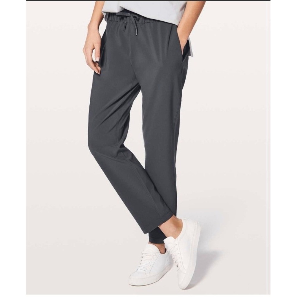 Lululemon On The Fly Pant Woven 28 Blue Tied Grey W5AHOS Womens Sz‎ 4 Activewear